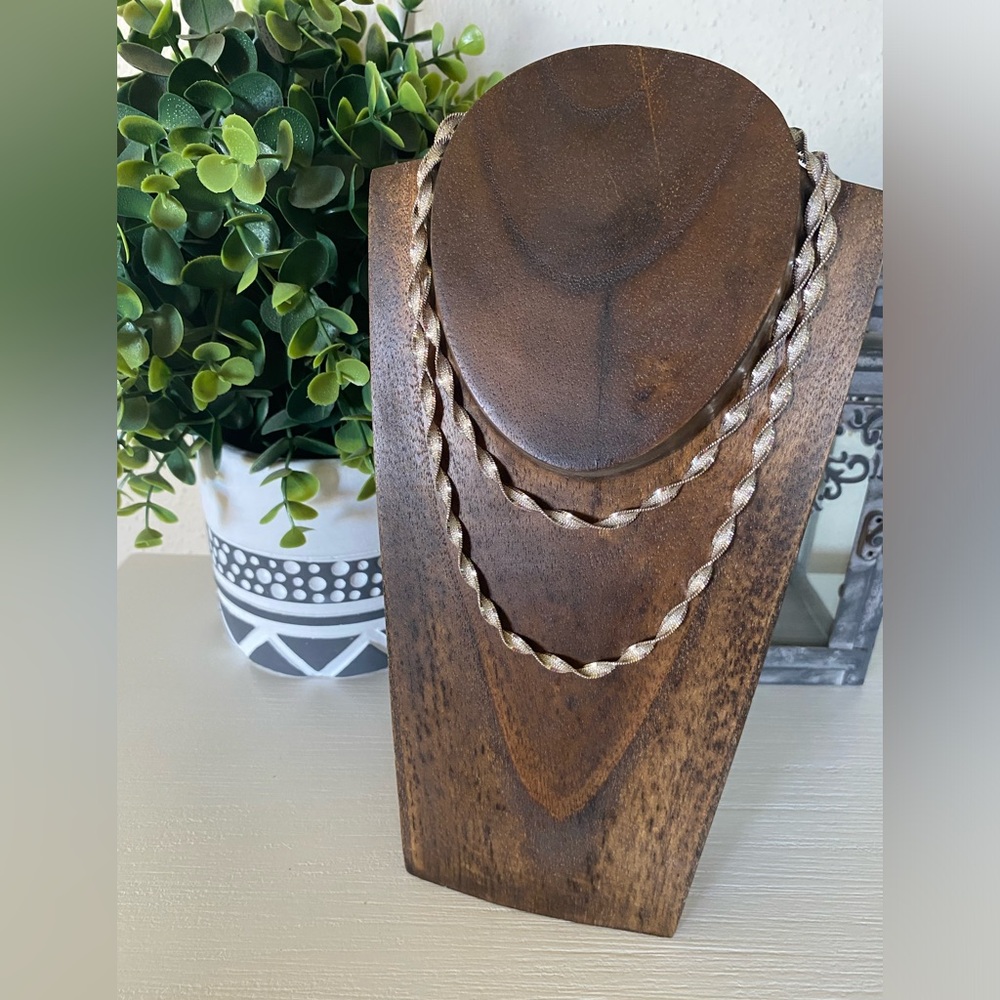 VTG Helen Andrews  925 STERLING SILVER HERRINGBONE TWISTED ITALY CHAIN NECKLACE